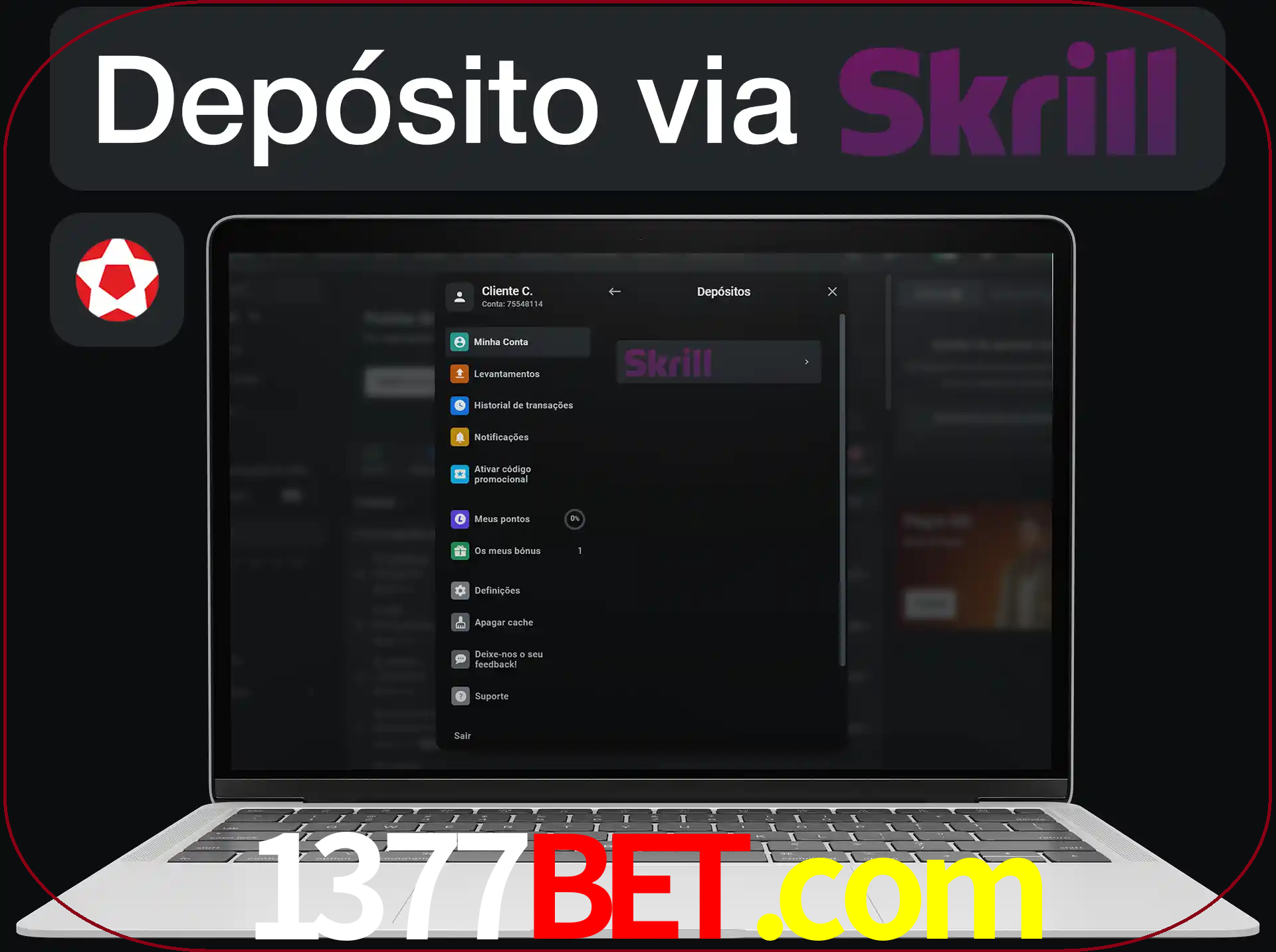 Fazer depósitos com Skrill.